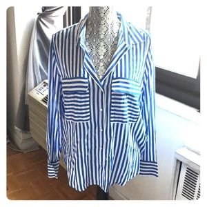 Brand New Blue and White Striped VNeck Sz12